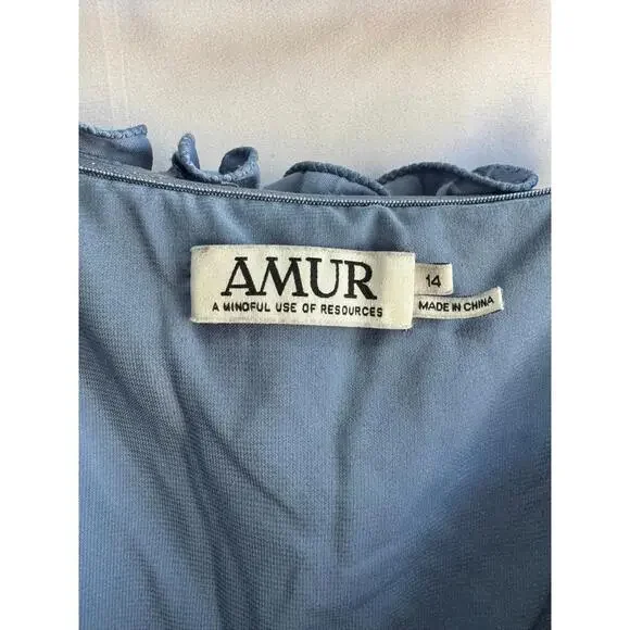 AMUR Blue Janey Midi Dress Size 14 Dresses